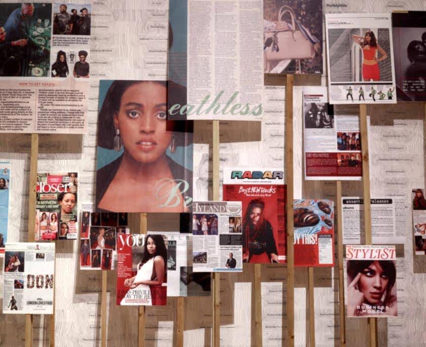 Sonia Dawn Boyce, Devotional Wallpaper and Placards, 2008-2020. Presented to MIMA (Middlesbrough Institute of Modern Art), by the Contemporary Art Society through the Rapid Response Fund with the support of MIMA, 2020.