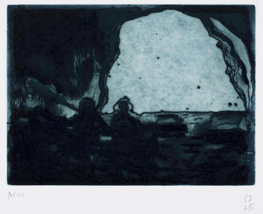Peter Doig, Boat cave (Saut d'Eau) (Morning, Paramin series) (2017-2025), etching with gravure, aquatint, spitbite. Gift of the artist, presented by the Contemporary Art Society through the Great Works Scheme, supported by the Sfumato Foundation, 2025.