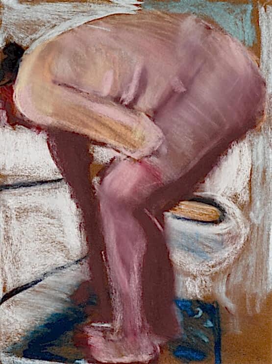 Self Portrait after the Bath (after Degas) V (2015-2020)